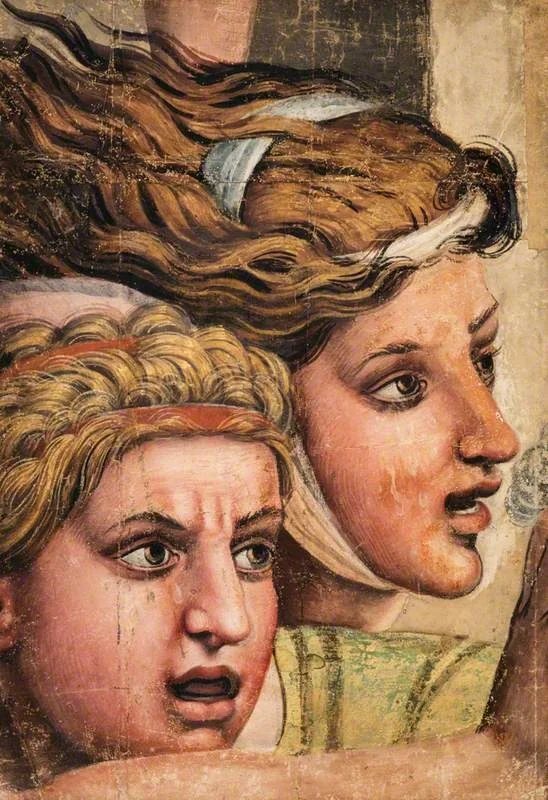 Tapestry Cartoon: Two Heads from the Massacre of the Innocents, detail