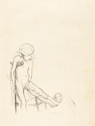 Wounded Eros (Eros vanné), by Henri de Toulouse-Lautrec, ink, 1894