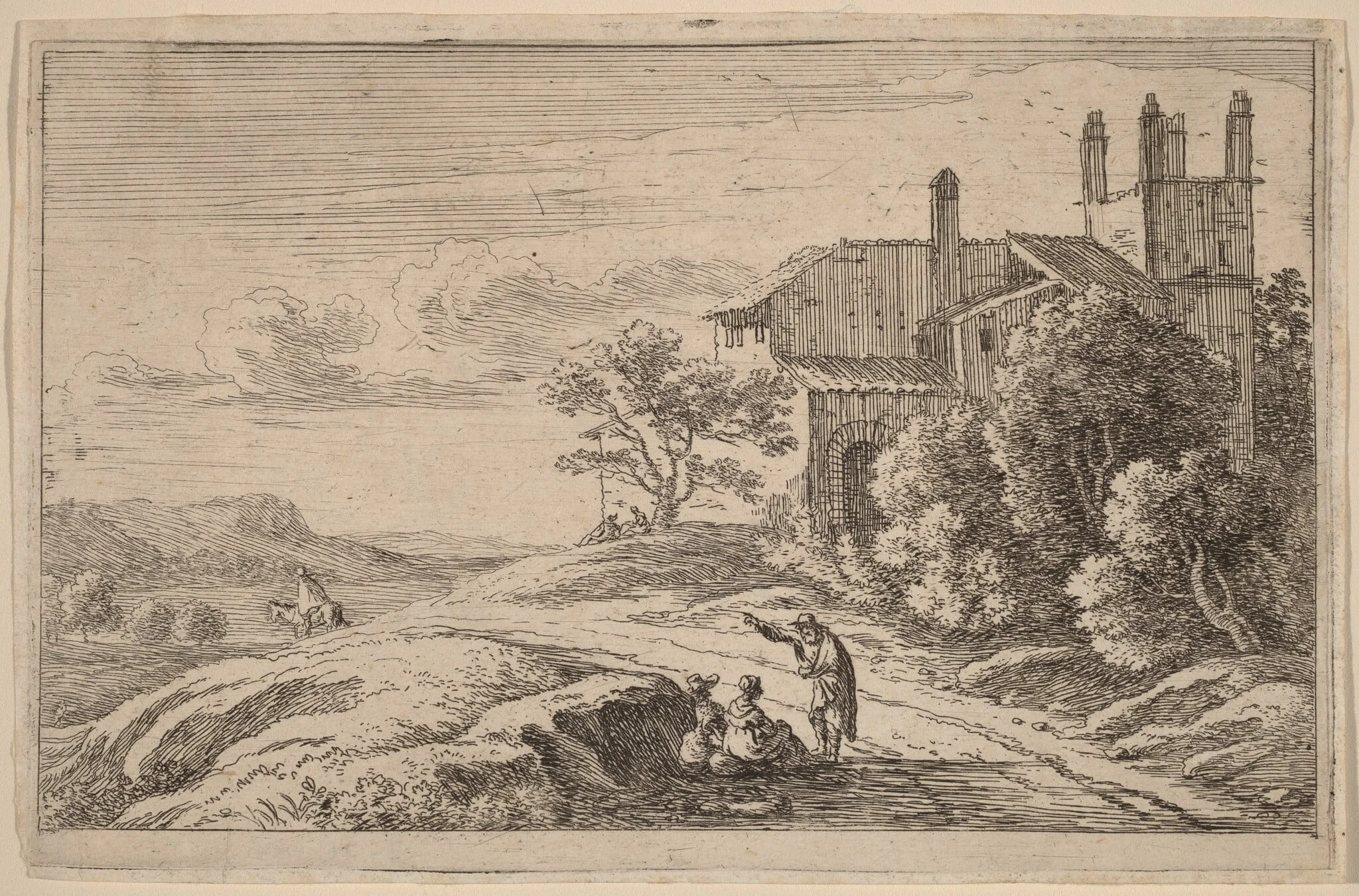 Building with a Square Tower, detail