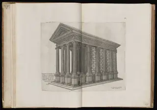 Templum Fortunae Virilis [The Temple of Portunus], by Nicolas Beatrizet, ink, 1550