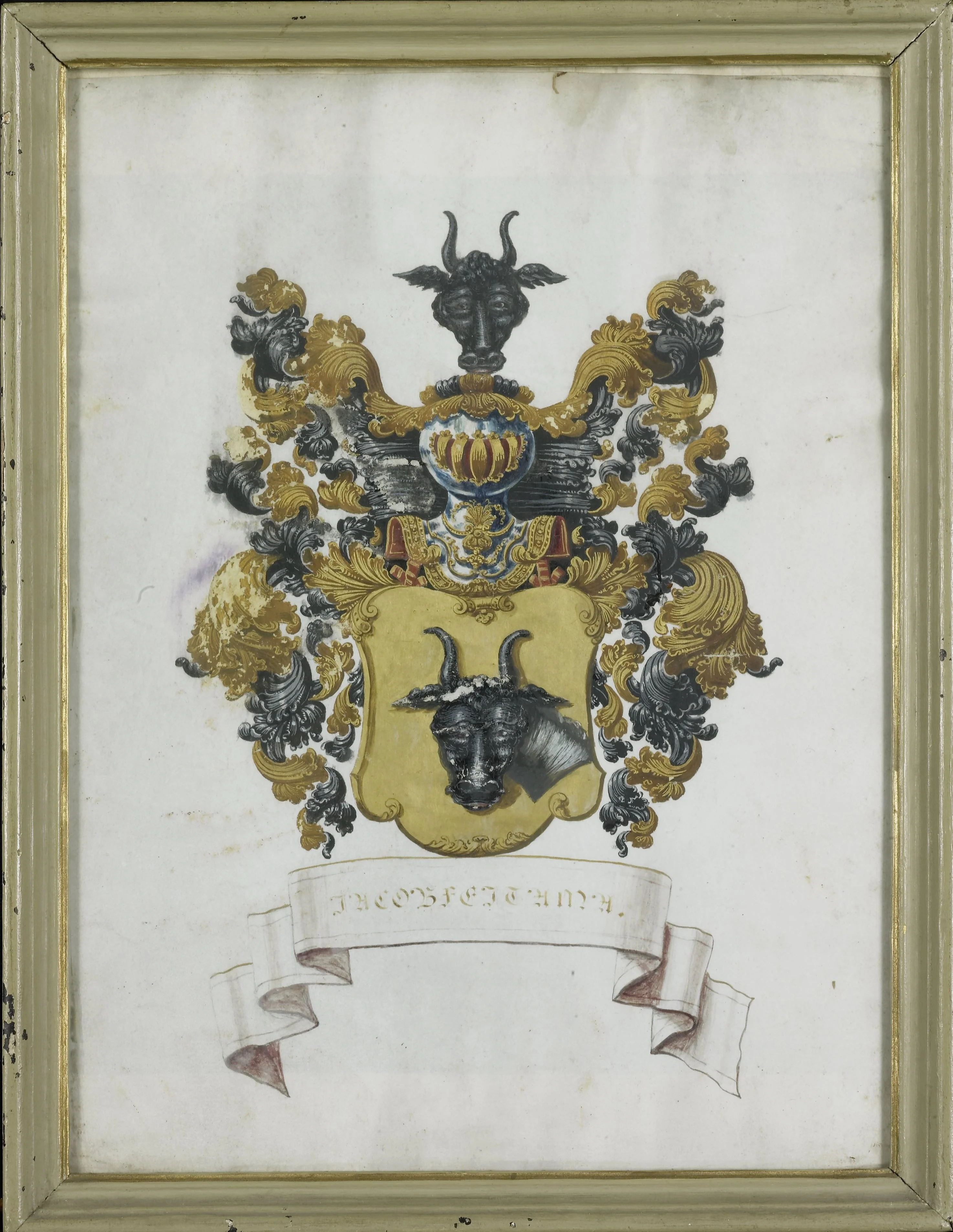 Het wapen van Jacob Feitama II (1698-1774), detail