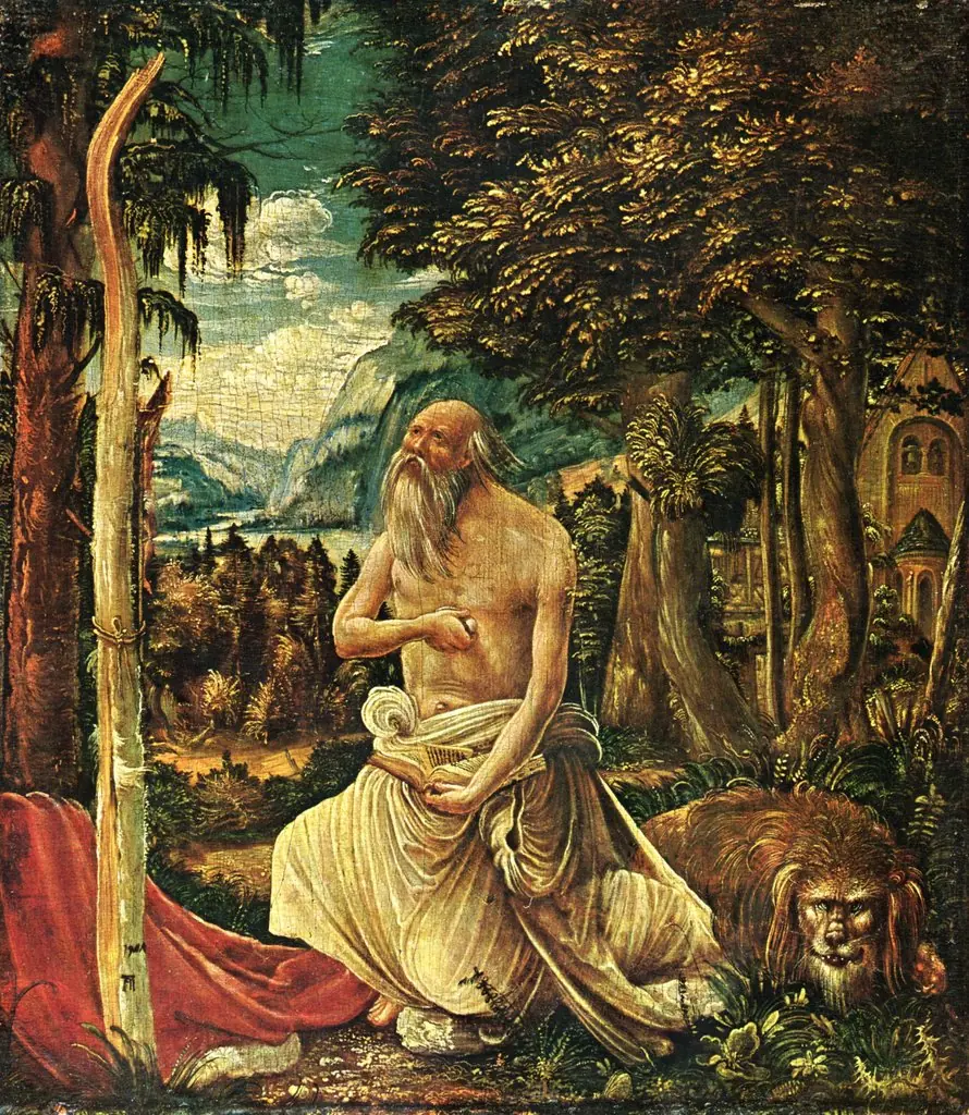Penitent Hieronymus, by Albrecht Altdorfer, oil, 1507