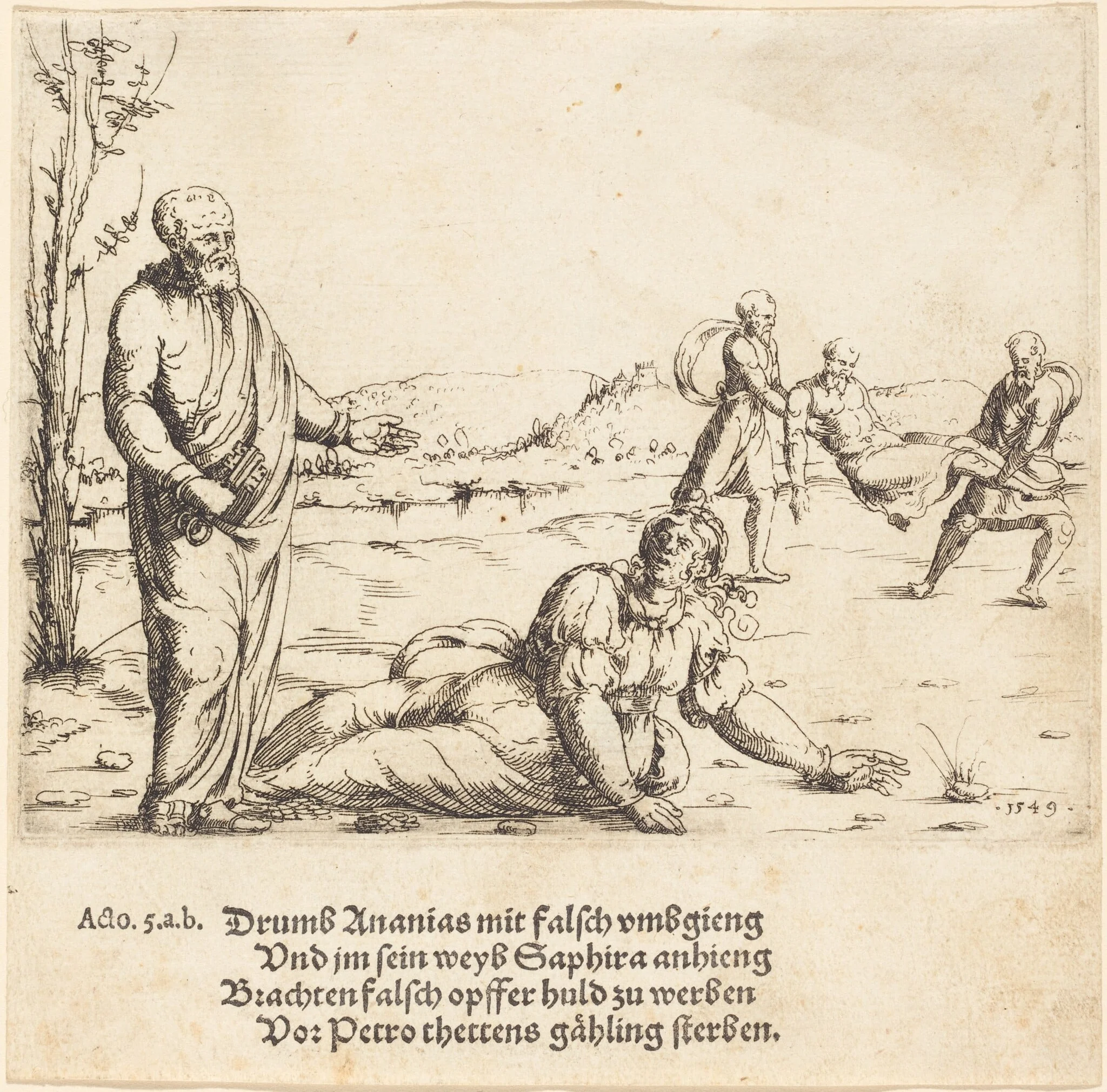 The Punishment of Ananias and Sapphira, detail