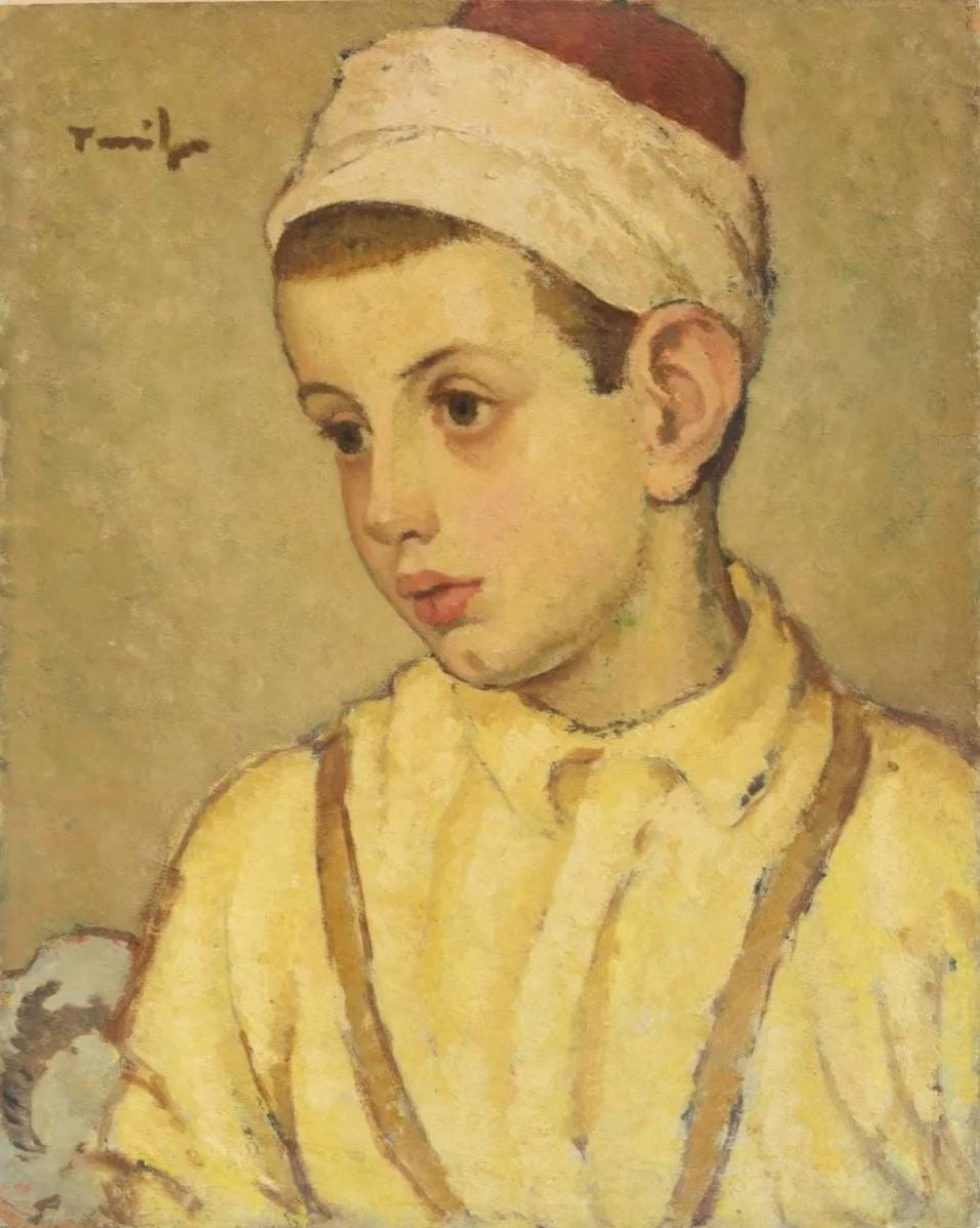 Portret de copil (Copil cu turban și fes), detail
