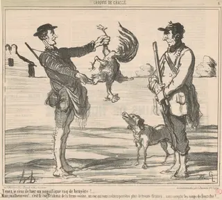 Tenez, je viens de tuer un magnifique ..., by Honoré Daumier, ink, 1859