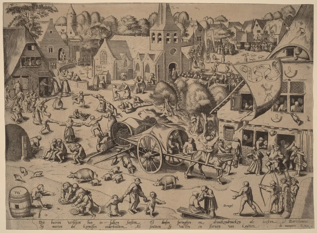 Village Fair at Hoboken, by Frans Hogenberg, ink, 1559