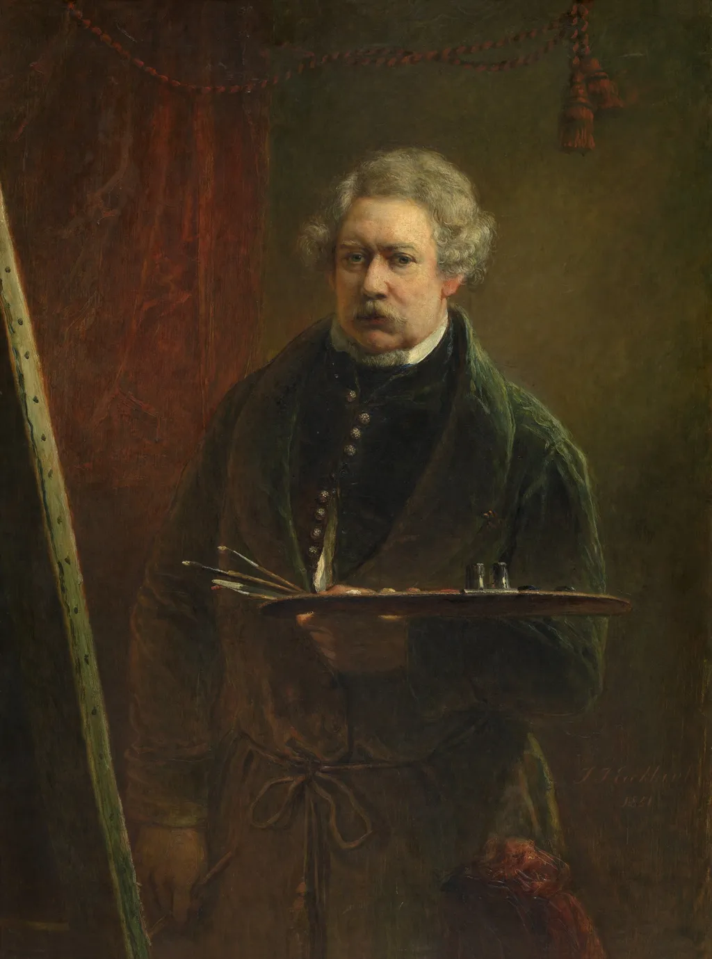 Self Portrait, by Jacobus Josephus Eeckhout, oil, 1851