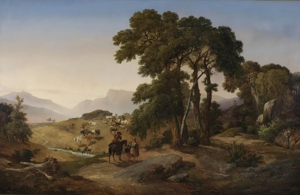 Landscape, by Fernando Ferrant Llausas, oil, 1854