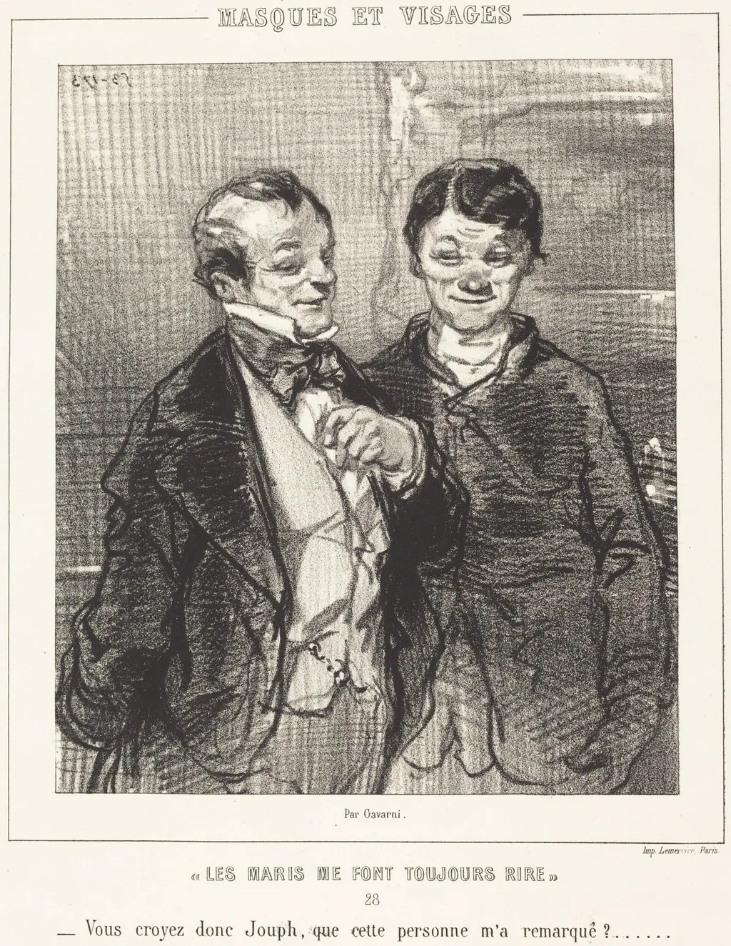 "Les Maris me font toujours rire" (Husbands Always Make Me Laugh), by Paul Gavarni, ink, 1852