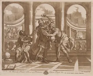 Death of Archimedes, by François-Philippe Charpentier, ink, 1766