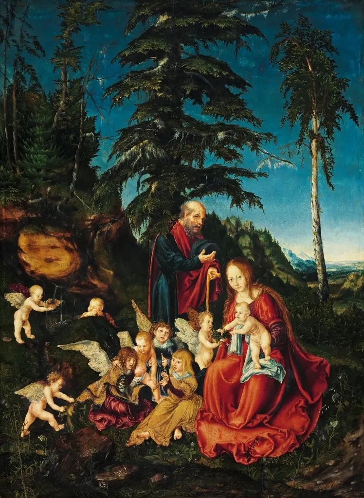 Rest on the Flight to Egypt, by Lucas Cranach the Elder, paint, 1504