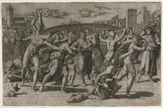 Massacre of the Innocents without the Fir Tree, by Marcantonio Raimondi, 1514