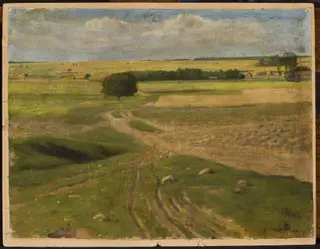 Landscape of fields, by Leon Szpądrowski, unspecified, 1900
