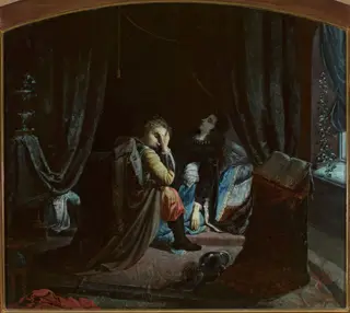 Death of Maria, illustriation to the poem by A. Malczewski, by Michał Godecki, oil, 1869