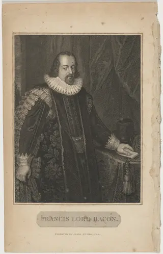 Francis, Lord Bacon, by James Fittler, ink, 1796