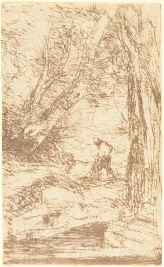 The Woodcutter of Rembrandt (Le Bucheron de Rembrandt), by Jean Baptiste Camille Corot, 1853