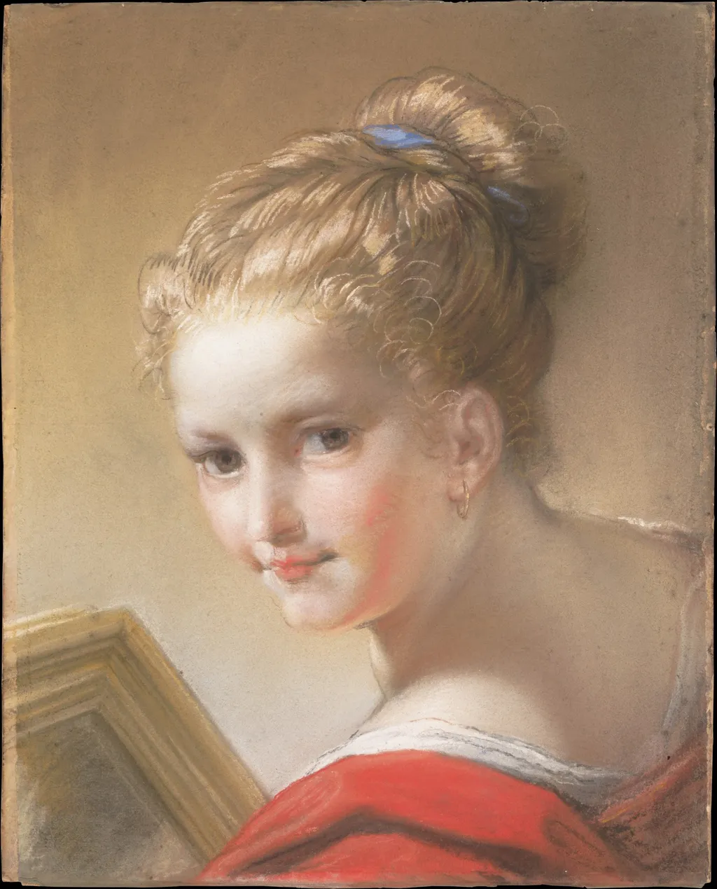 Study of a Girl in Red, by Benedetto Luti, unspecified, 1717