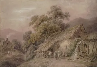 A mill near Dinas Mawddwy, by Paul Sandby Munn, watercolor, 1800