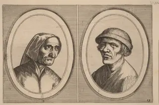 "Maey Veeghde-pot" and "Pannetje Vet", by Johannes van Doetechum the Elder, ink, 1564
