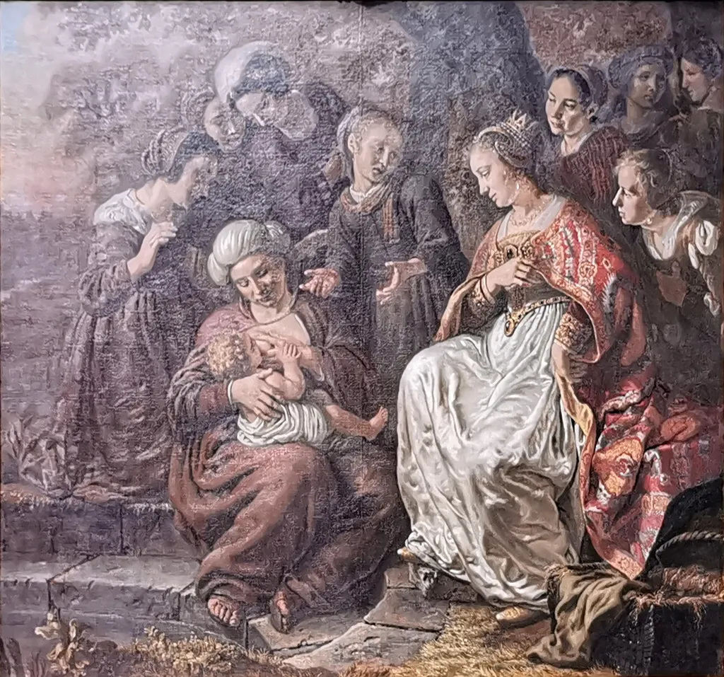 The finding of Moses, by Jan Victors, oil, 1653