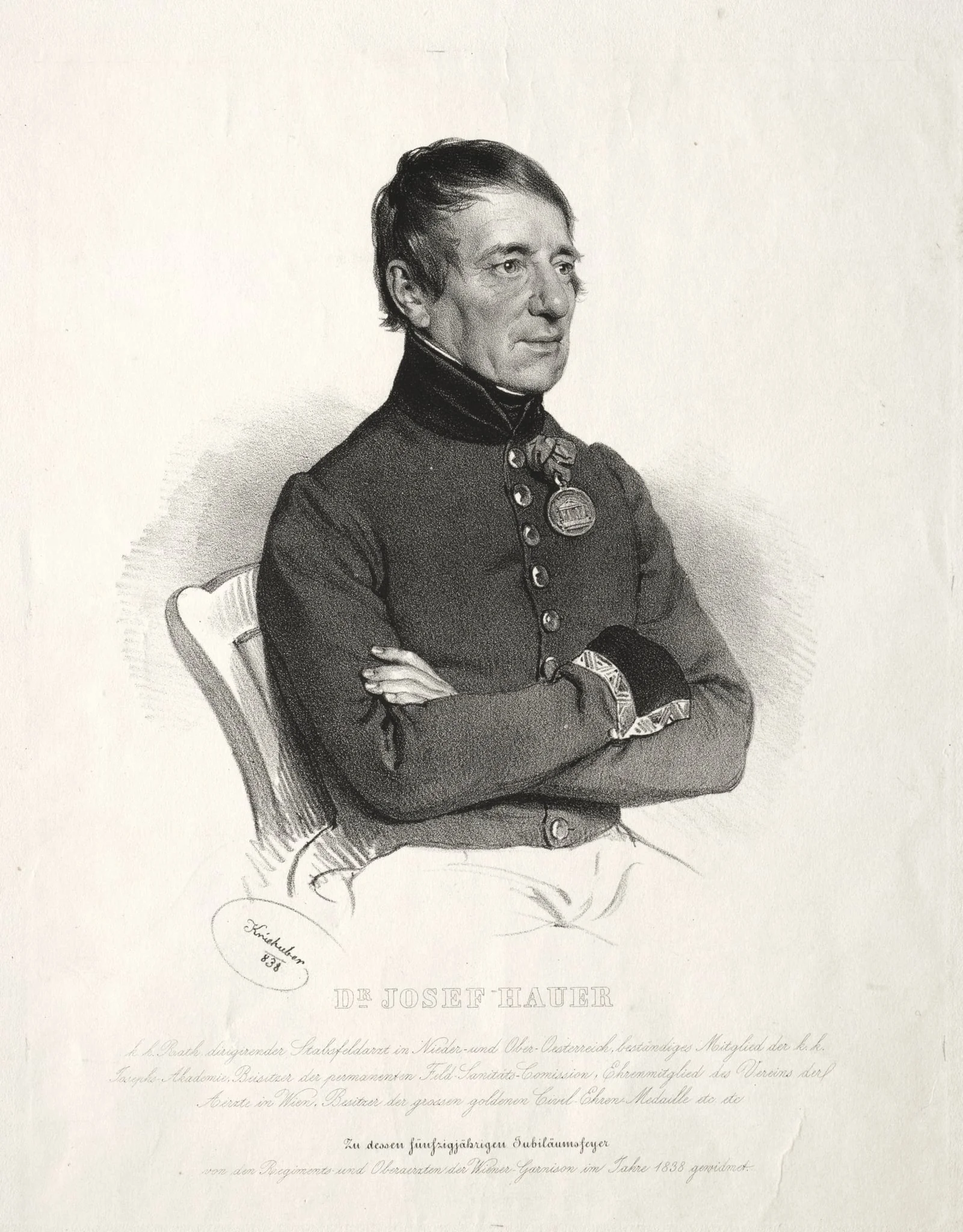 Portrait of Dr. Jospeh Hauer, detail