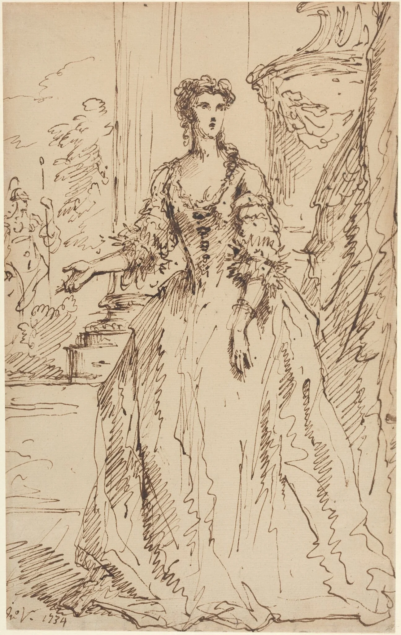 Portrait of a Standing Lady, detail