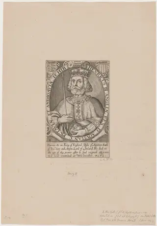 Henry III of England, by Renold Elstrack, ink, 1598