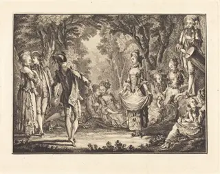 Country Dance, by Joseph de Longueil, ink, 1761