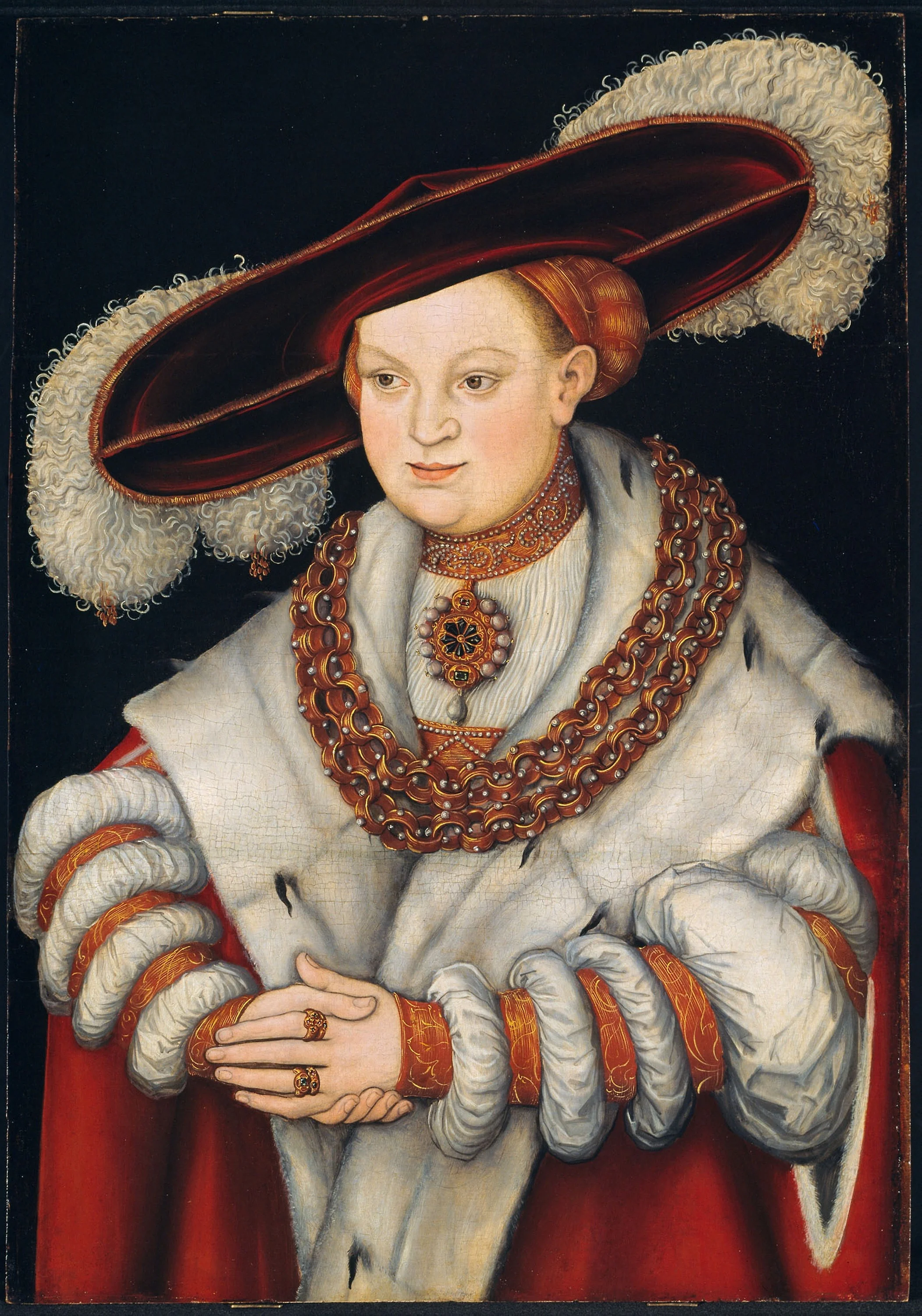 Portrait of Magdalena of Saxony, first Wife of Elector Joachim II of Brandenburg, detail