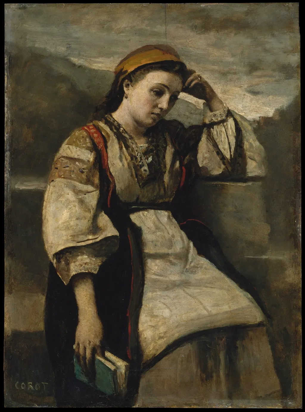 Reverie, by Jean Baptiste Camille Corot, oil, 1860