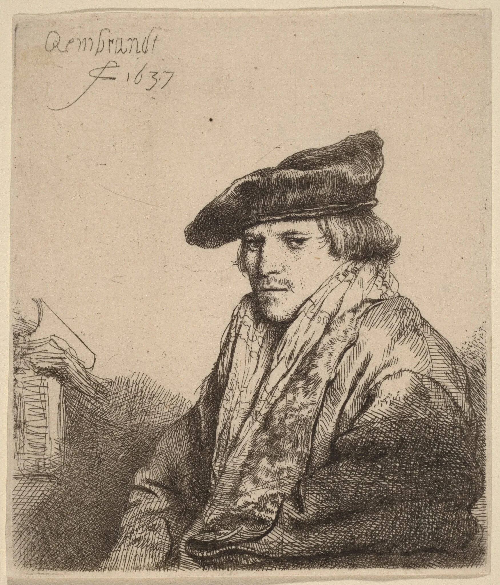 Young Man in a Velvet Cap (Petrus Sylvius?), detail