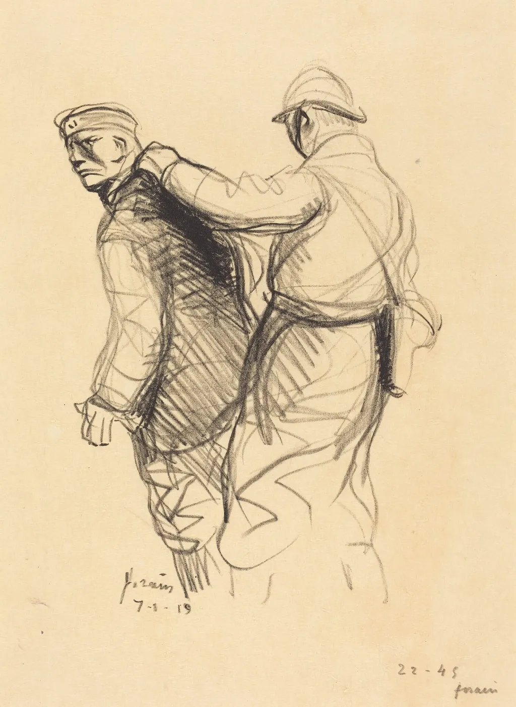 L'Allemand expulsé (The German Expelled), by Jean-Louis Forain, ink, 1919