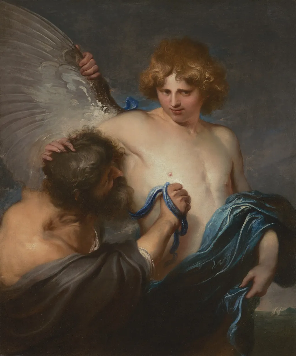 Self-Portrait as Icarus with Daedalus, by Anthony van Dyck, oil, 1618