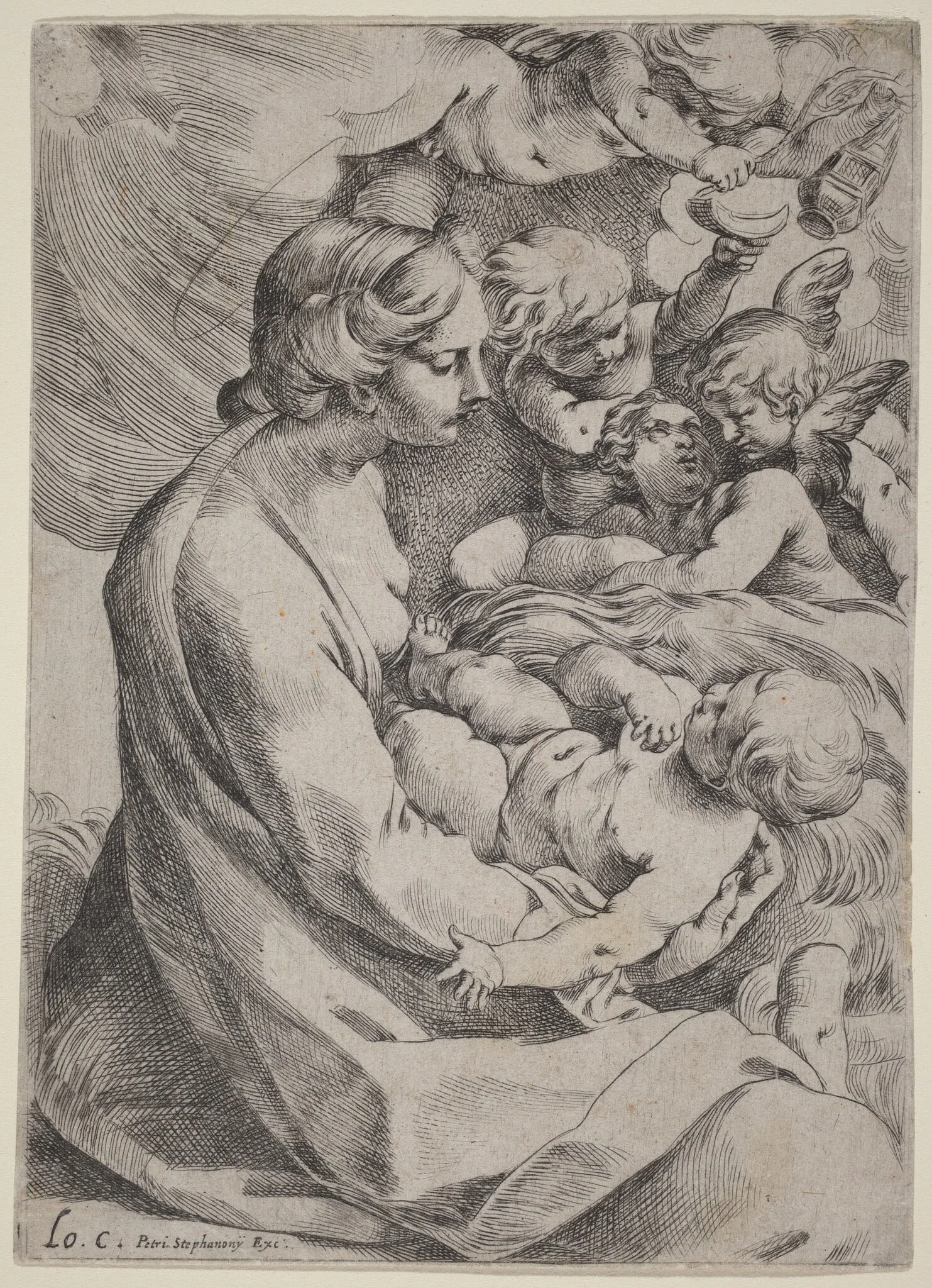 Madonna and Child with Angels, detail