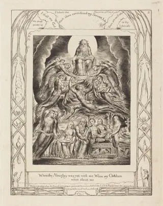 Satan Before the Throne of God, by William Blake, ink, 1825