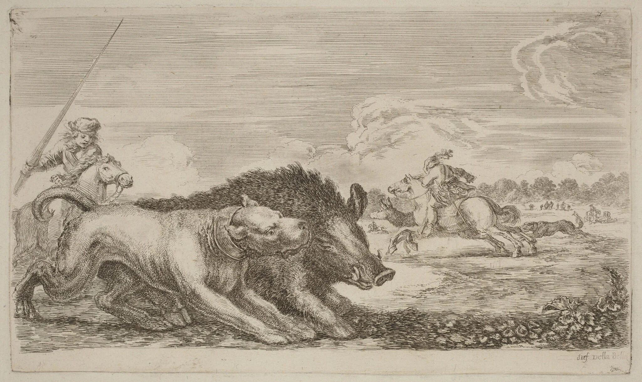 Boar Chased by a Dog, detail