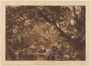 Aesacus and Hesperie, by Joseph Mallord William Turner, ink, 1819