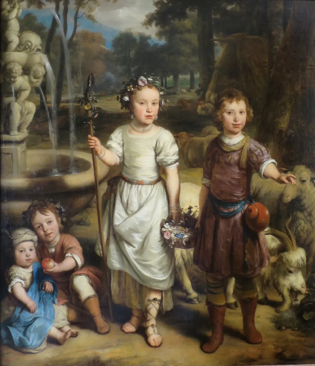 Children in a Park, by Gerbrand van den Eeckhout, oil, 1671