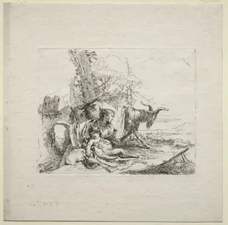 Various Caprices:  The Woman with Tambourine, by Giovanni Battista Tiepolo, 1742