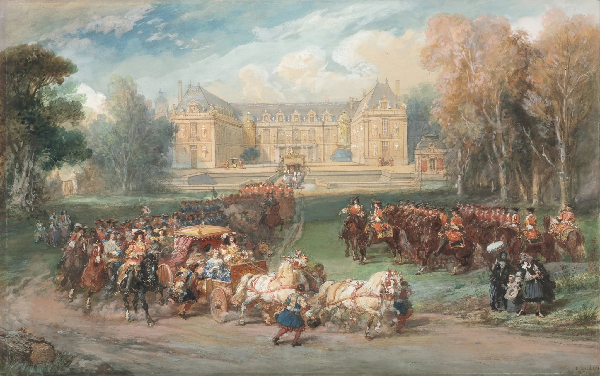 Louis XIV Driving his Coach in the Park of Versailles, detail