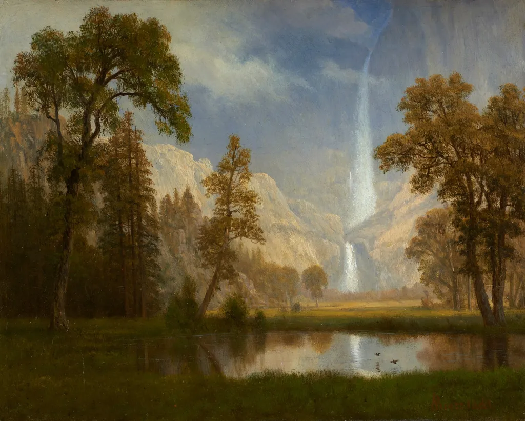Yosemite Falls, by Albert Bierstadt, unspecified, 1863