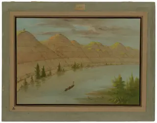 View in the "Grand Detour," Upper Missouri, by George Catlin, oil, 1865