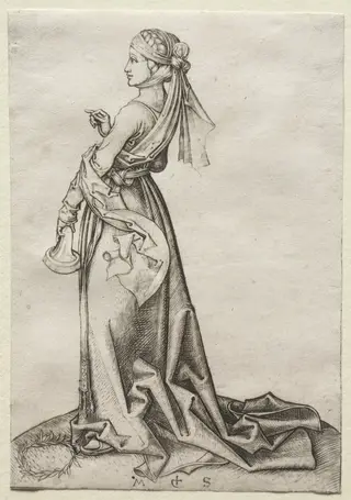 The First of the Foolish Virgins, by Martin Schongauer, 1474