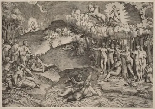 The Triumph of Love, by Giulio Bonasone, ink, 1545