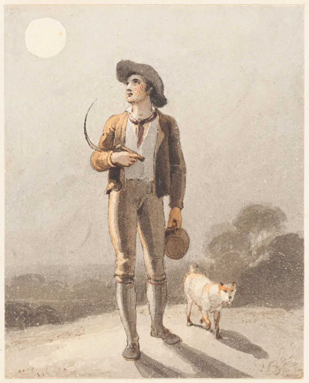 The Reaper (The Harvest Moon), by Richard Westall, ink, 1800