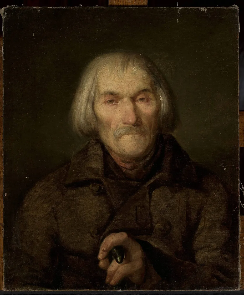 Portrait of an old man, by Aleksander Rycerski, oil, 1855