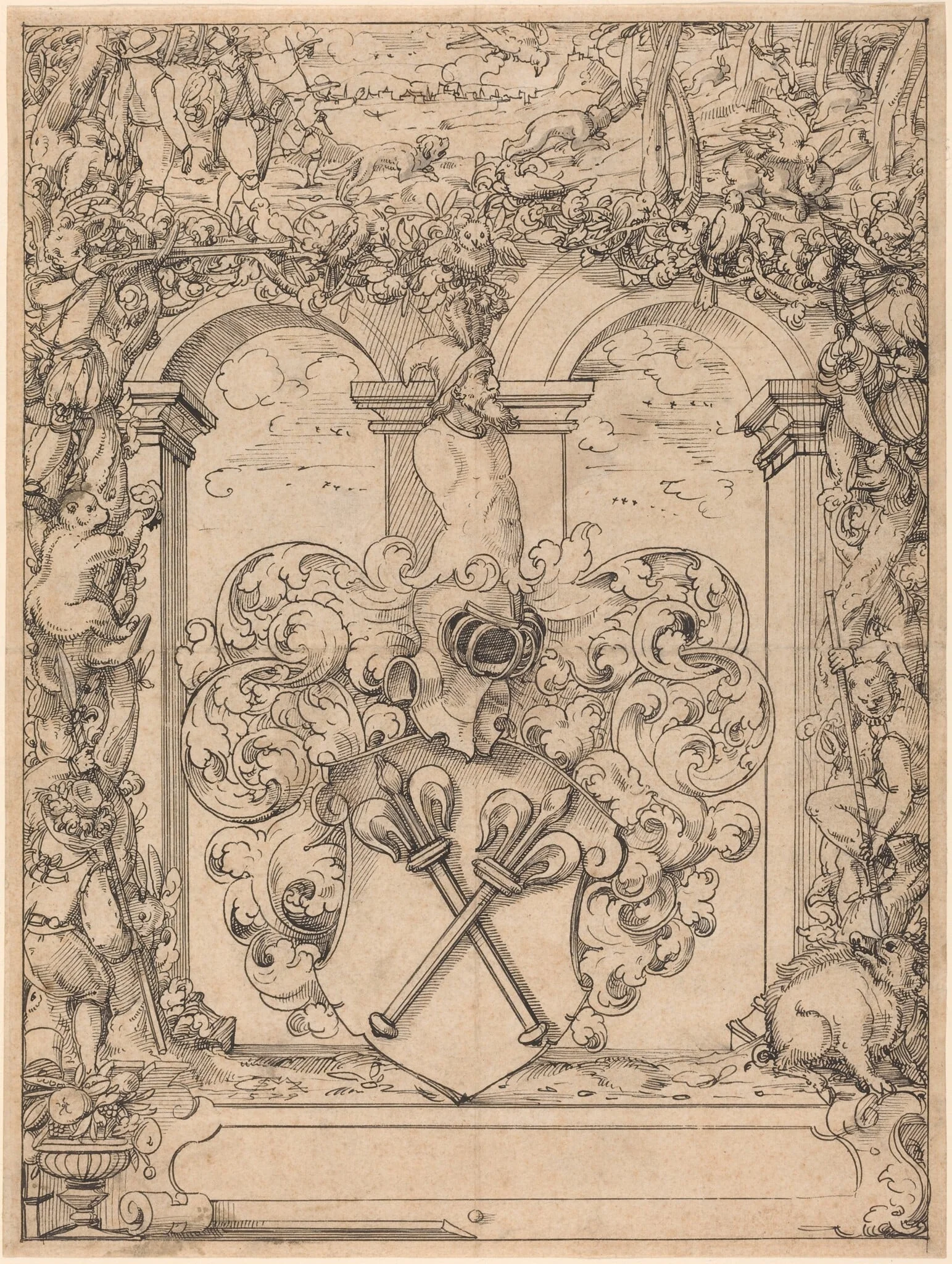 Design for a Window (Hunting Scene), detail