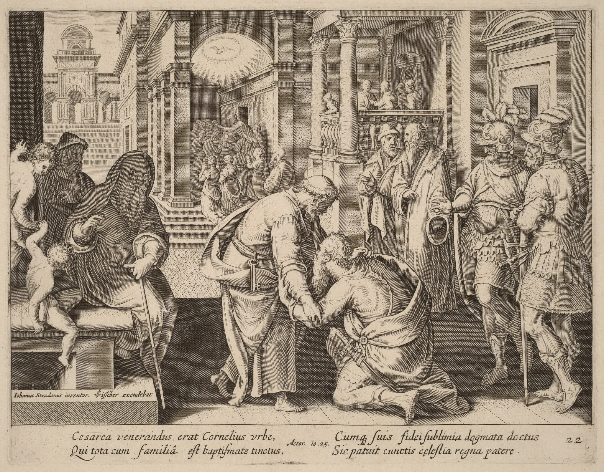 Cornelius Worshipping Saint Peter, detail