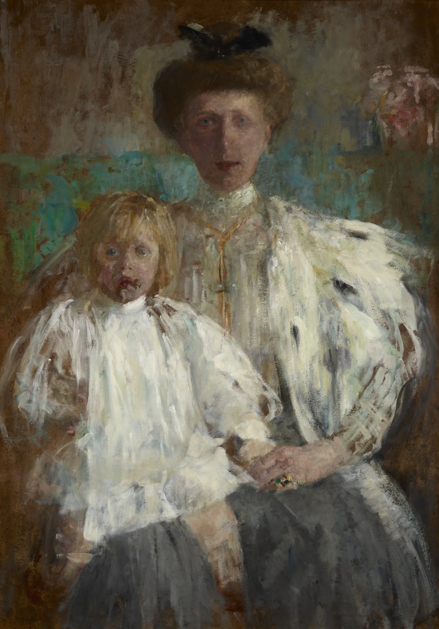 Portrait of Julia Puget née Kwilecka with Her Son Jacek, detail