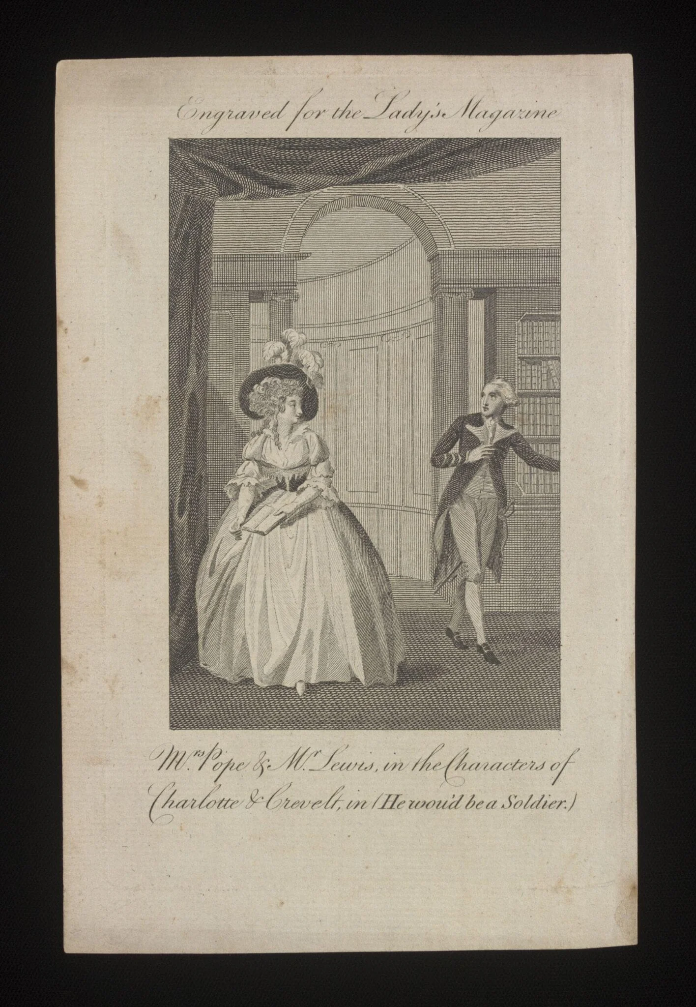 Mrs Pope & Mr Lewis in the character of Charlotte & Crevel in (He wou'd be a Soldier), detail